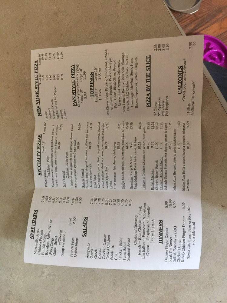 Boli's Pizza - Plymouth, MA menu_pic