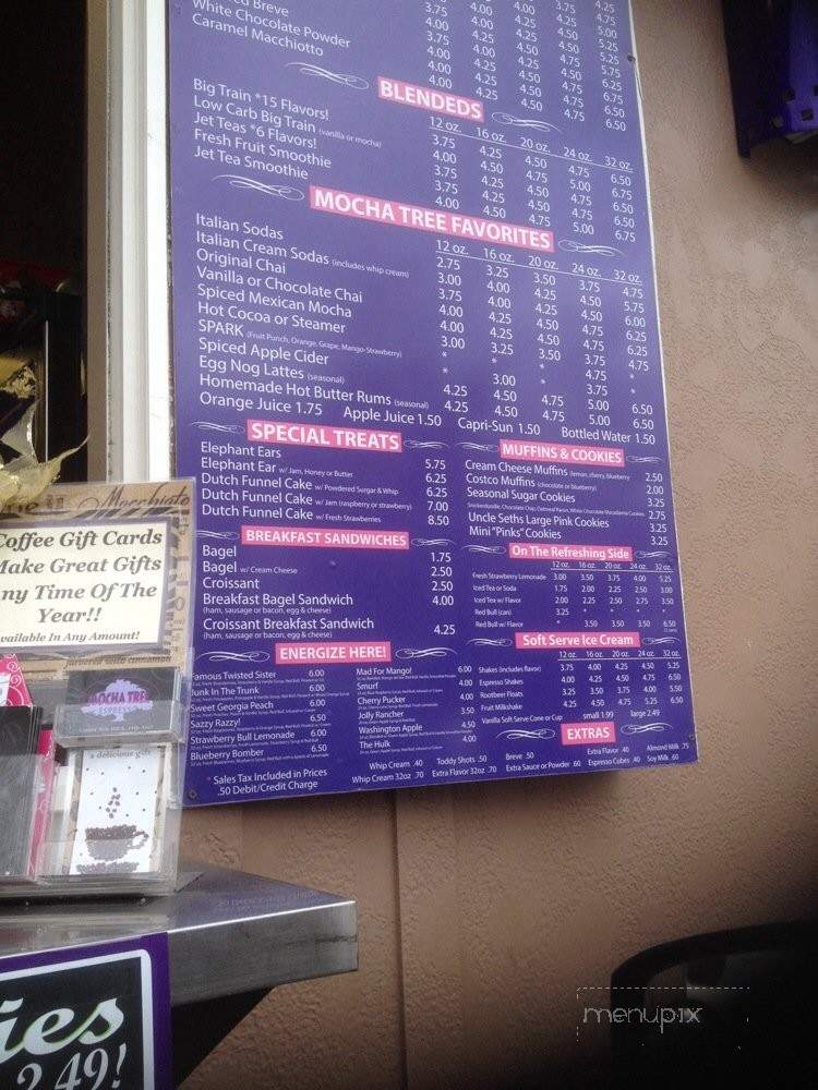 Mocha Tree - Yakima, WA menu_pic