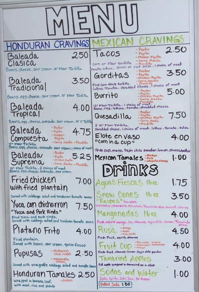 Elida's Sazon Tropical - Austin, TX menu_pic