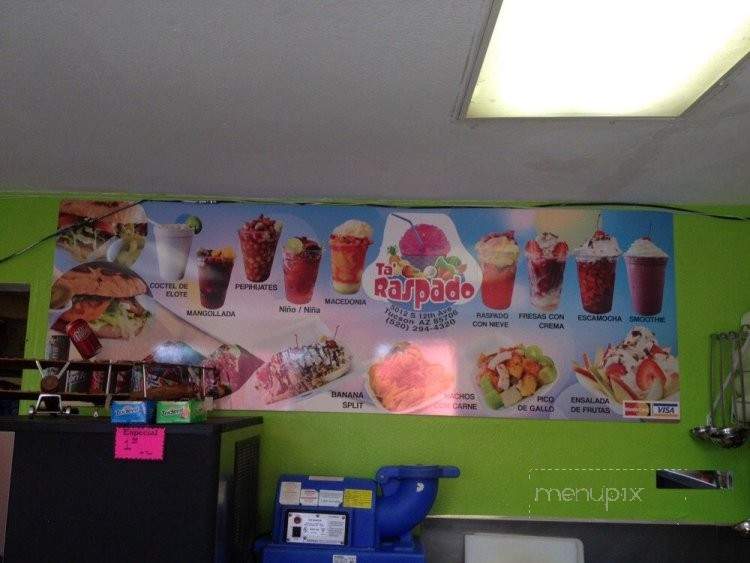 Ta' Raspado - Tucson, AZ menu_pic