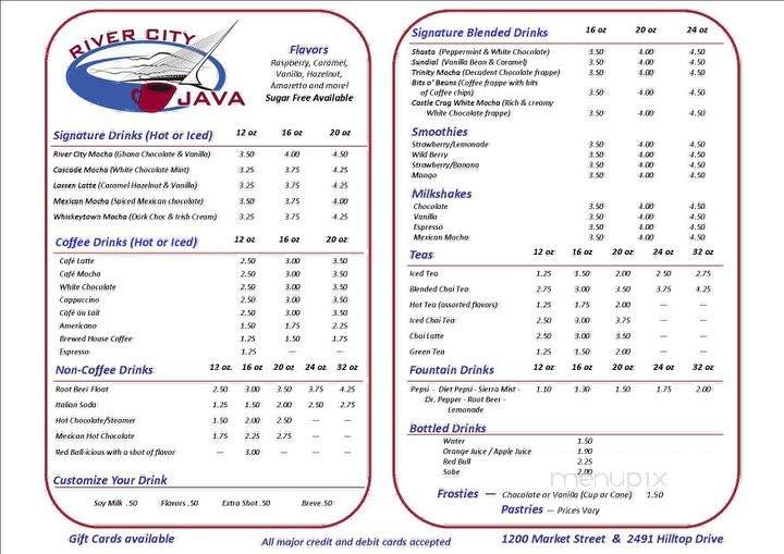 River City Java - Redding, CA menu_pic
