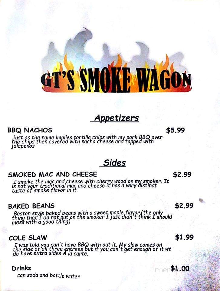 GT's Smoke Wagon - Shenandoah , VA menu_pic