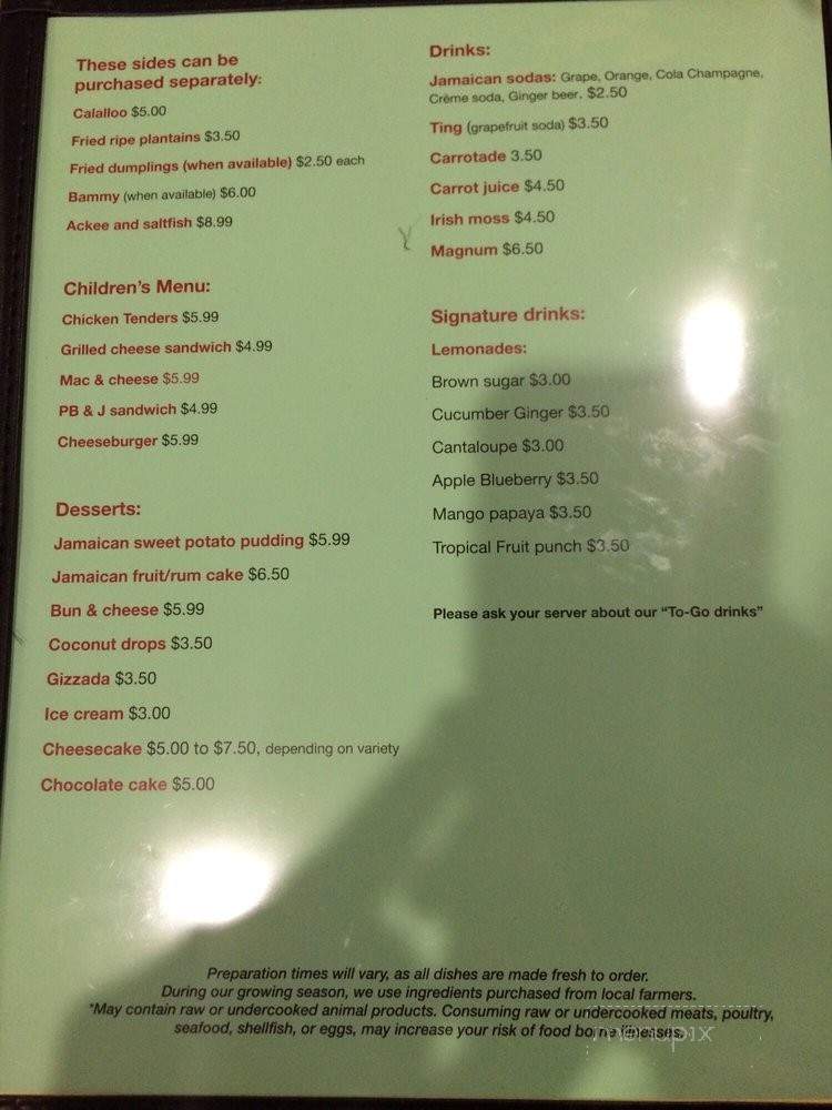Taste of Jamaica - Roanoke, VA menu_pic