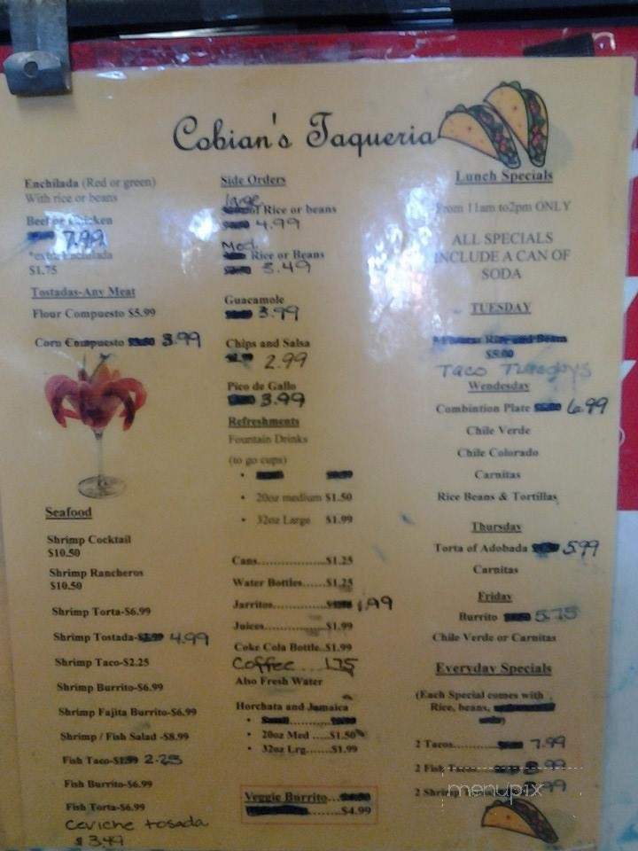 Cobian's Taqueria - Sanger, CA menu_pic