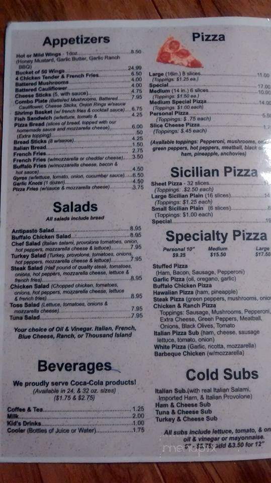 Sicily Pizza & Sub Restaurant - Lock Haven, PA menu_pic