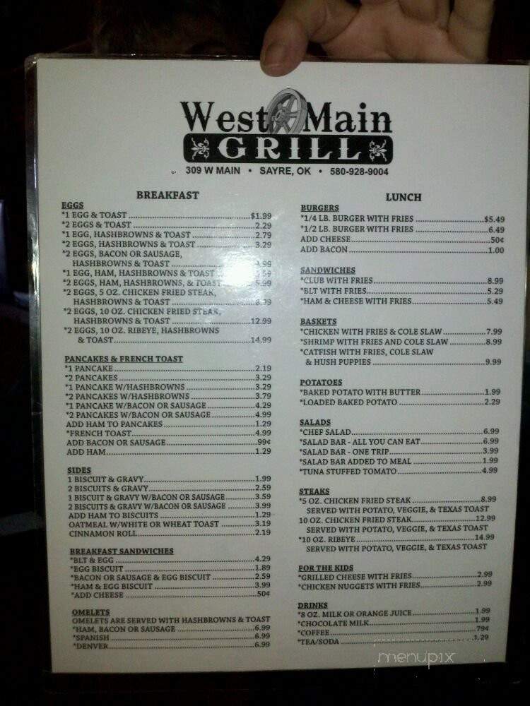 The Grill - Sayre, OK menu_pic