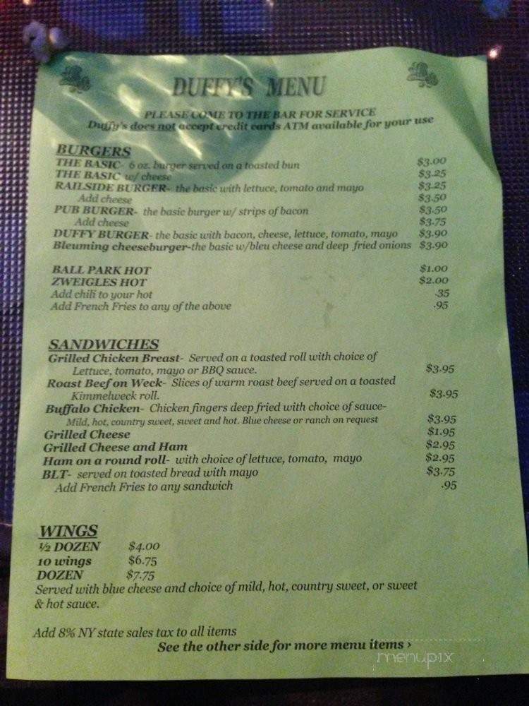 Duffy's Pub - Avon, NY menu_pic