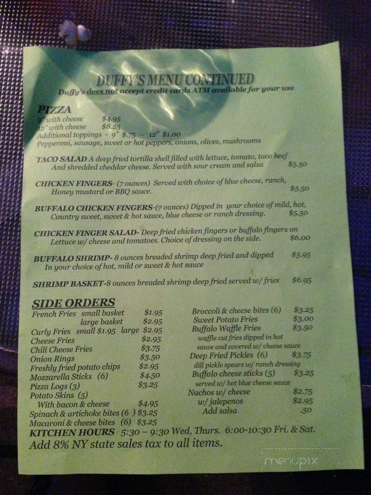Duffy's Pub - Avon, NY menu_pic