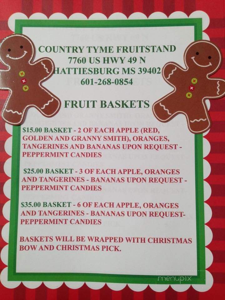 Country Tyme Fruit Stand - Hattiesburg, MS menu_pic