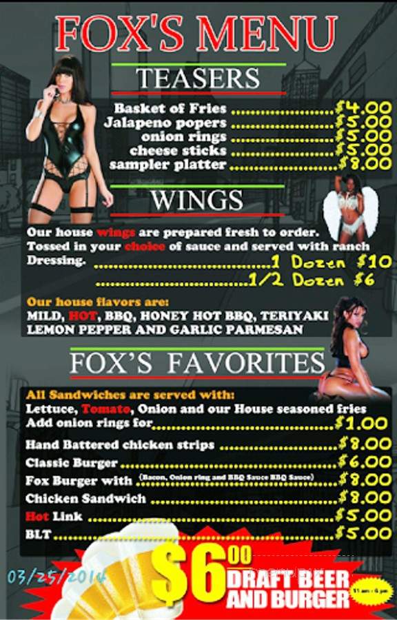 /250921322/Foxs-Cabaret-Menu-Phoenix-AZ - Phoenix, AZ