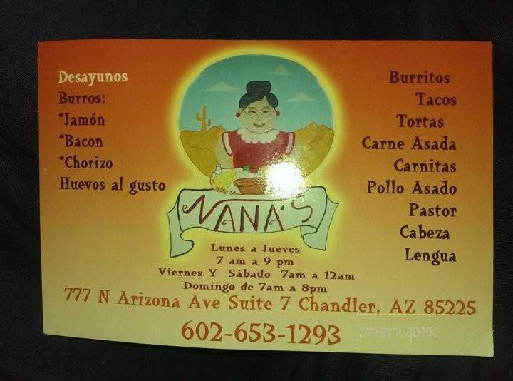 /250191148/Nanas-Mexican-Cafe-Menu-Chandler-AZ - Chandler, AZ