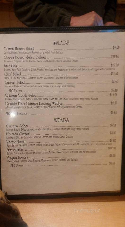 Greenhouse Restaurant - Warren, NH menu_pic