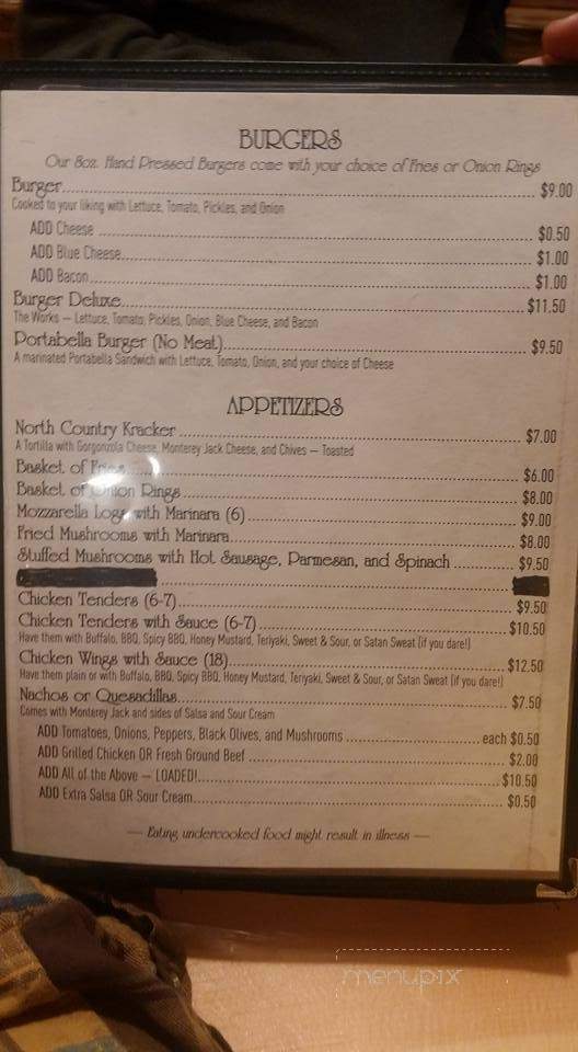 Greenhouse Restaurant - Warren, NH menu_pic