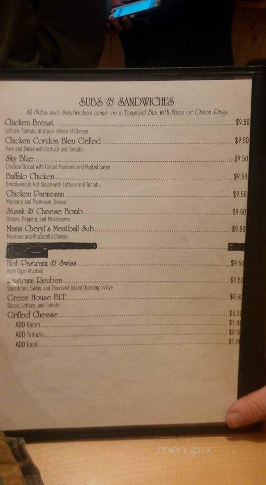 Greenhouse Restaurant - Warren, NH menu_pic