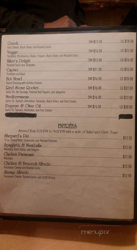 Greenhouse Restaurant - Warren, NH menu_pic
