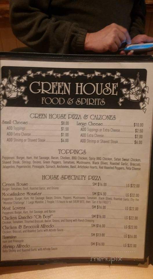 Greenhouse Restaurant - Warren, NH menu_pic