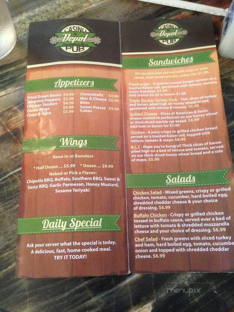 The Depot - Brookings, SD menu_pic