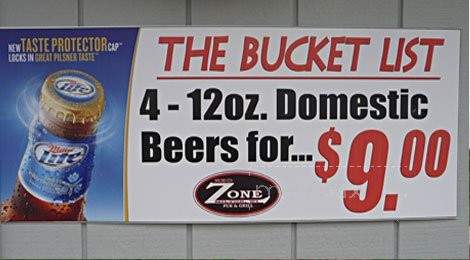 Red Zone Pub & Grill - Milton, WI menu_pic