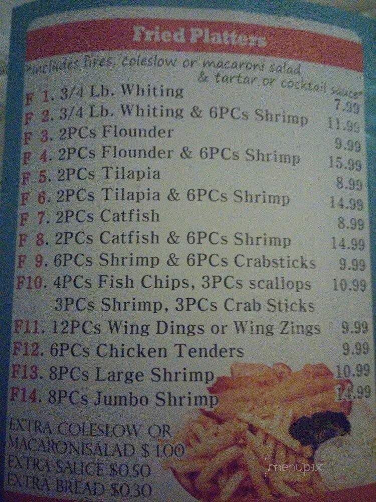 Cha's Seafood - Trenton, NJ menu_pic