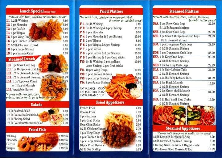 Cha's Seafood - Trenton, NJ menu_pic