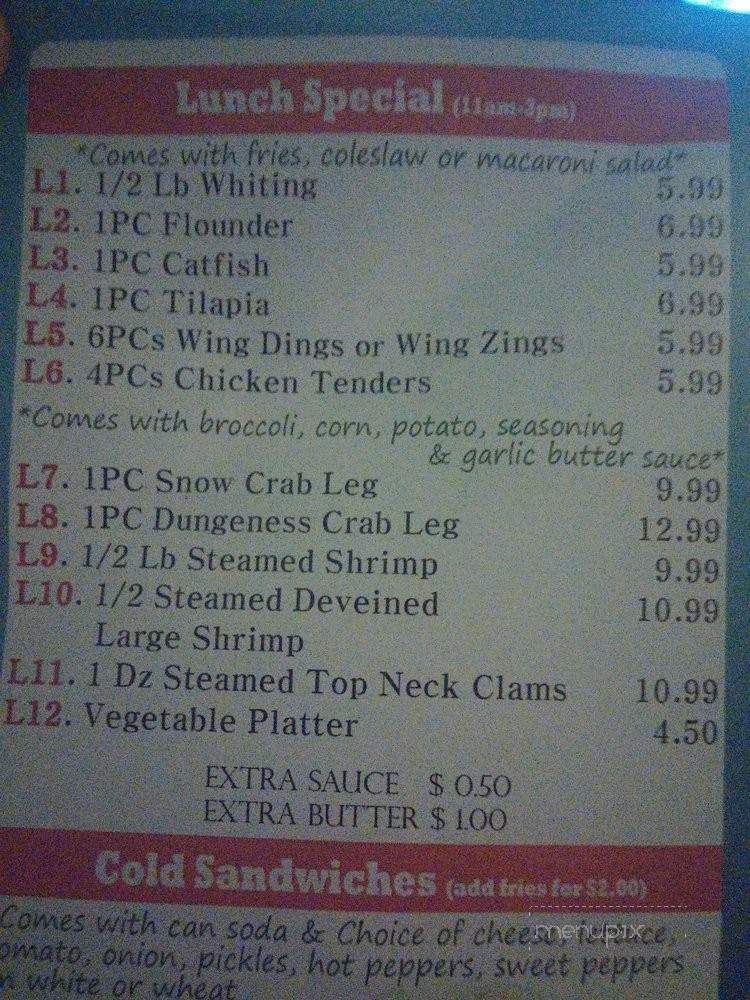 Cha's Seafood - Trenton, NJ menu_pic