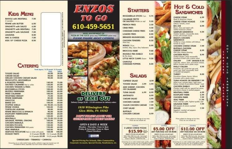Enzo's To Go - Glen Mills, PA menu_pic