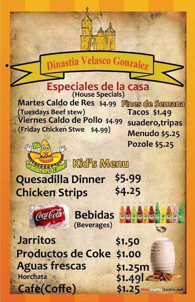 Taqueria Arandense - Aurora, IL menu_pic