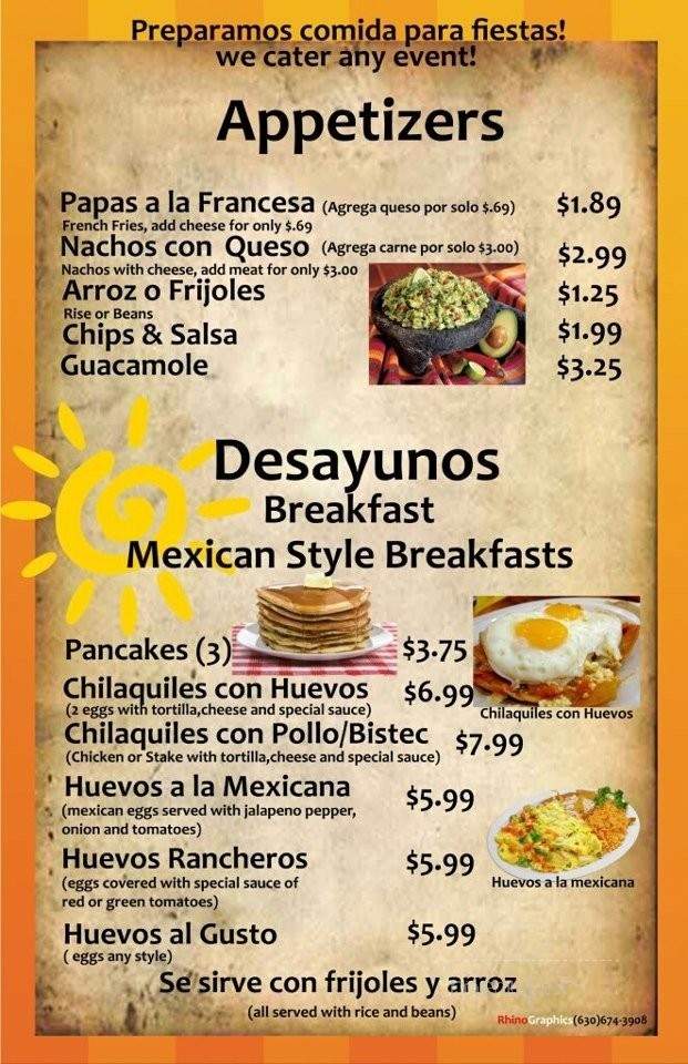 Taqueria Arandense - Aurora, IL menu_pic