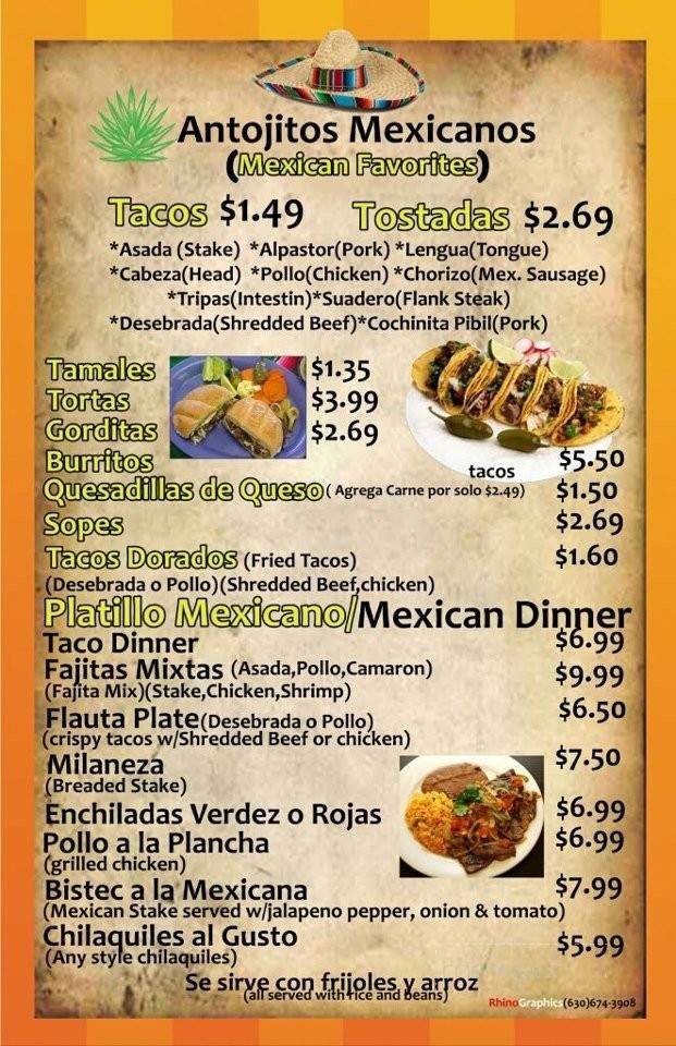 Taqueria Arandense - Aurora, IL menu_pic