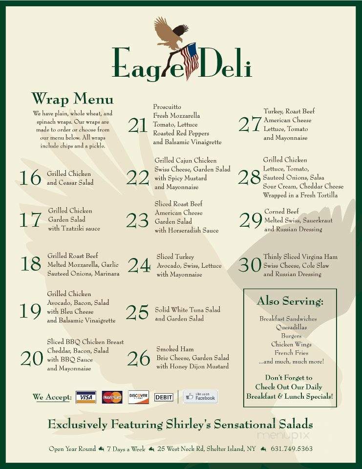 Eagle Deli - Shelter Island, NY menu_pic