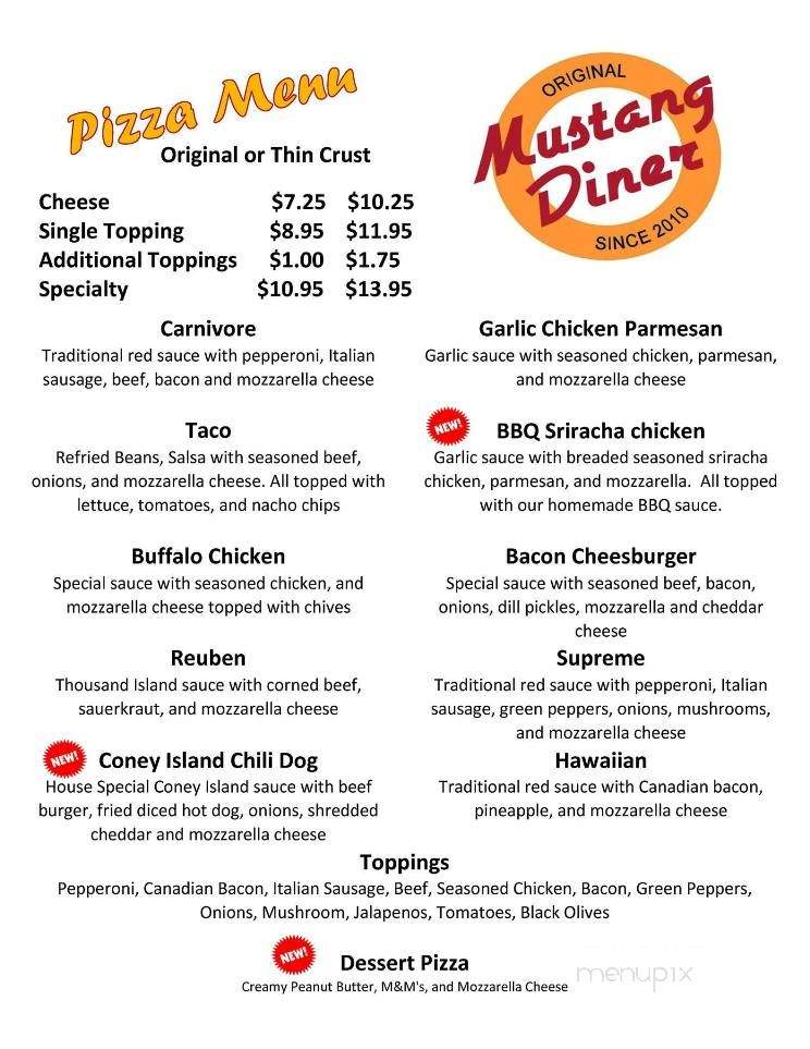 Mustang Diner - Monroe, IA menu_pic