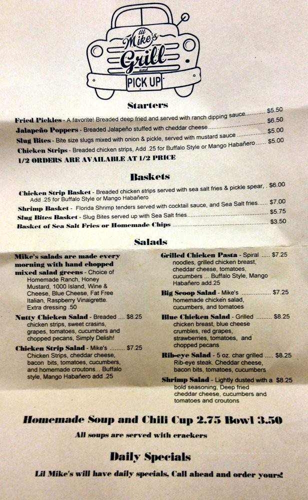 Lil Mike's Grill - Corinth, MS menu_pic