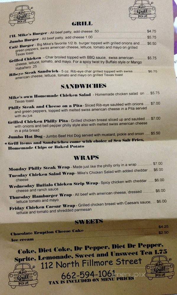 Lil Mike's Grill - Corinth, MS menu_pic