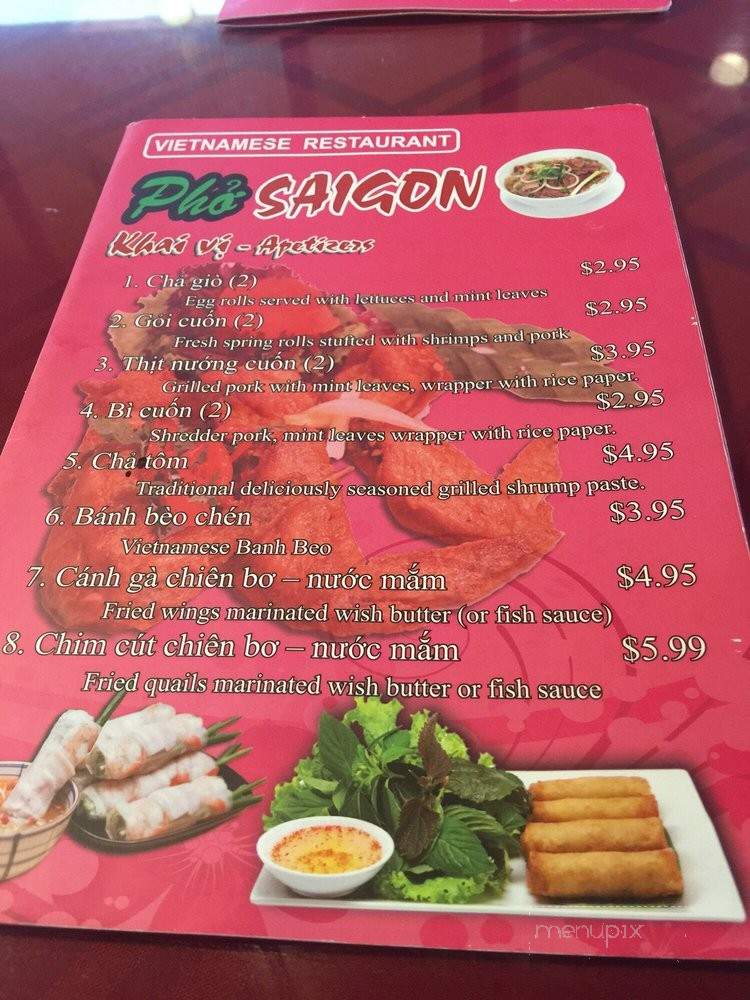 Pho Saigon Vietnamese Restaurant - Arlington, TX menu_pic