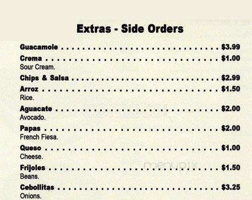 Altos de Jalisco - Cicero, IL menu_pic