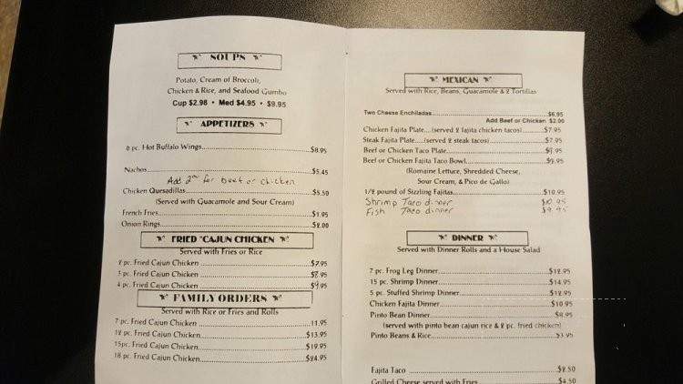 D&G American Seafood Cajine - Pearland, TX menu_pic