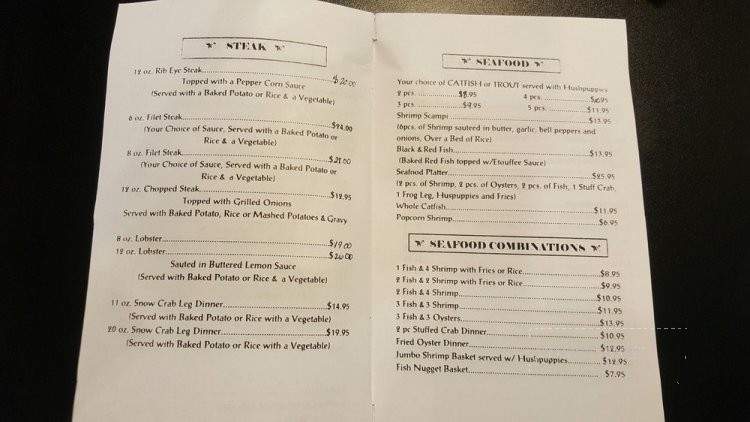 D&G American Seafood Cajine - Pearland, TX menu_pic