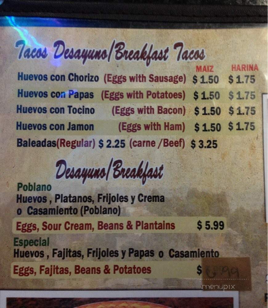 Melita's Restaurant & Bar - Houston, TX menu_pic