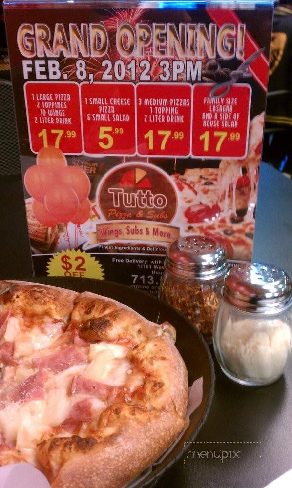 /250127926/Tutto-Pizza-and-Subs-Menu-Houston-TX - Houston, TX