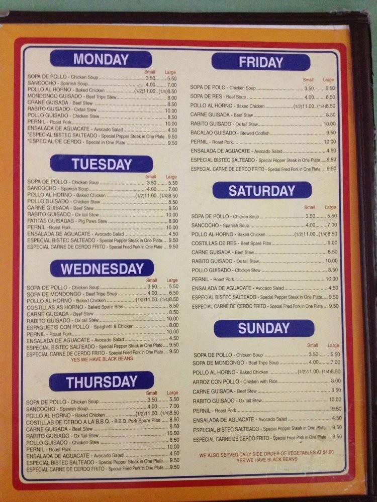 Castillo de Jagua - New York, NY menu_pic