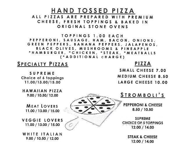 Sorellas Pizzeria - Mount Morris, PA menu_pic