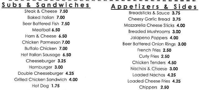 Sorellas Pizzeria - Mount Morris, PA menu_pic