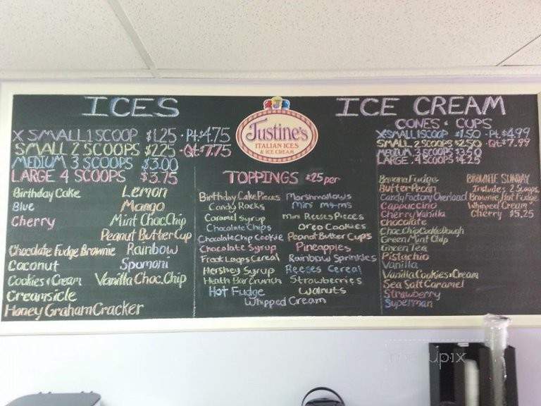Justine's Italian Ices & Ice Cream - South Amboy, NJ menu_pic