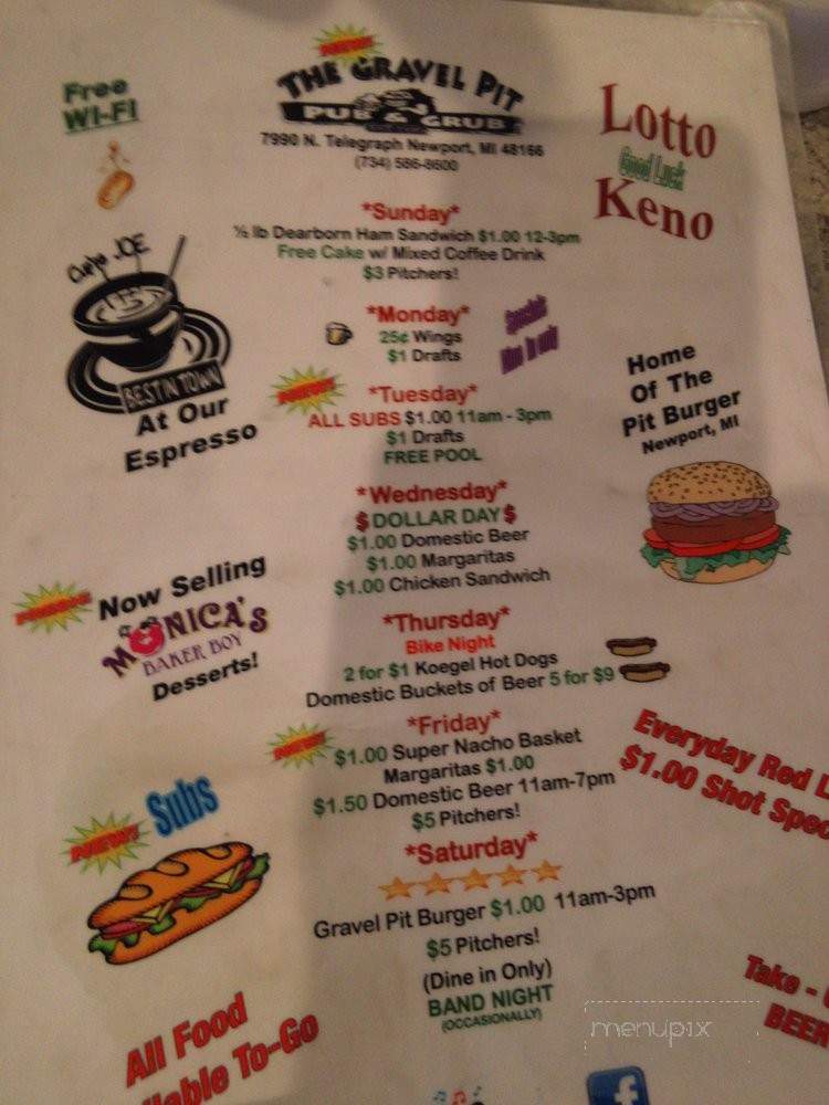 The Newport Inn - Newport, MI menu_pic