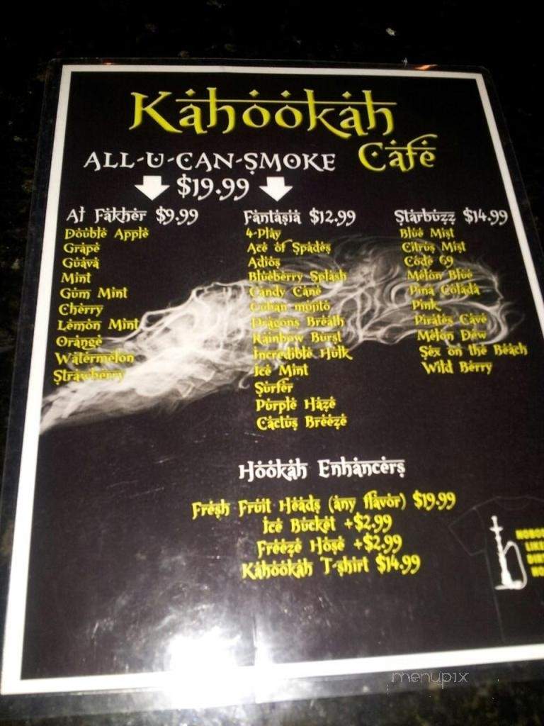 Kahookah Cafe - Davie, FL menu_pic