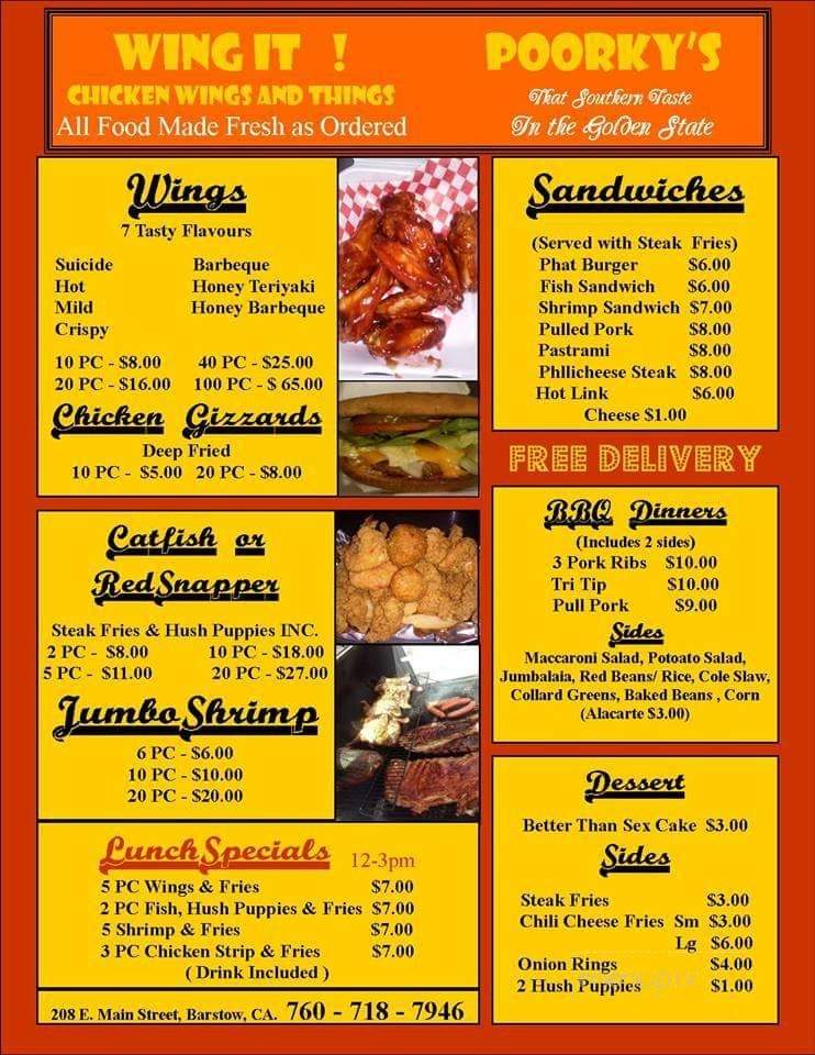 Poorky's Wing It - Barstow, CA menu_pic