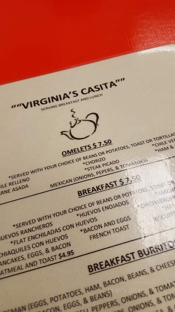 Virginia's Casita - Brawley, CA menu_pic
