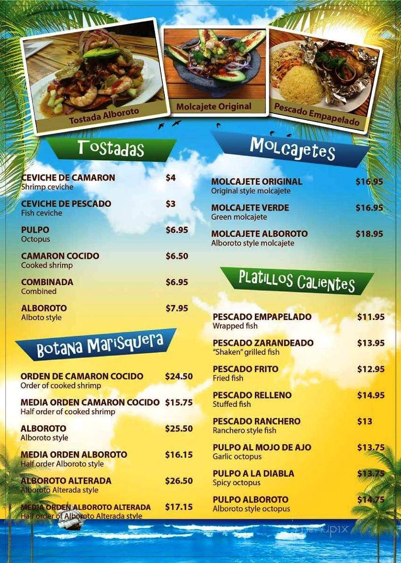 El Alboroto Sports Bar - Heber, CA menu_pic