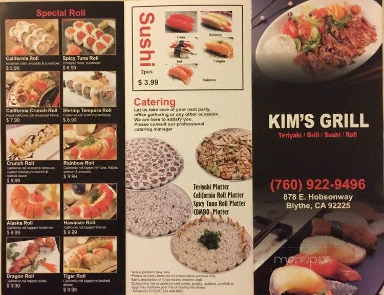Kim's Grill - Blythe, CA menu_pic