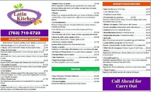 Latin Kitchen - Columbia Heights, MN menu_pic